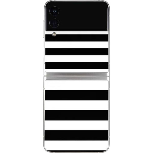 White and Black Stripes Galaxy Z Flip3 5G Skin